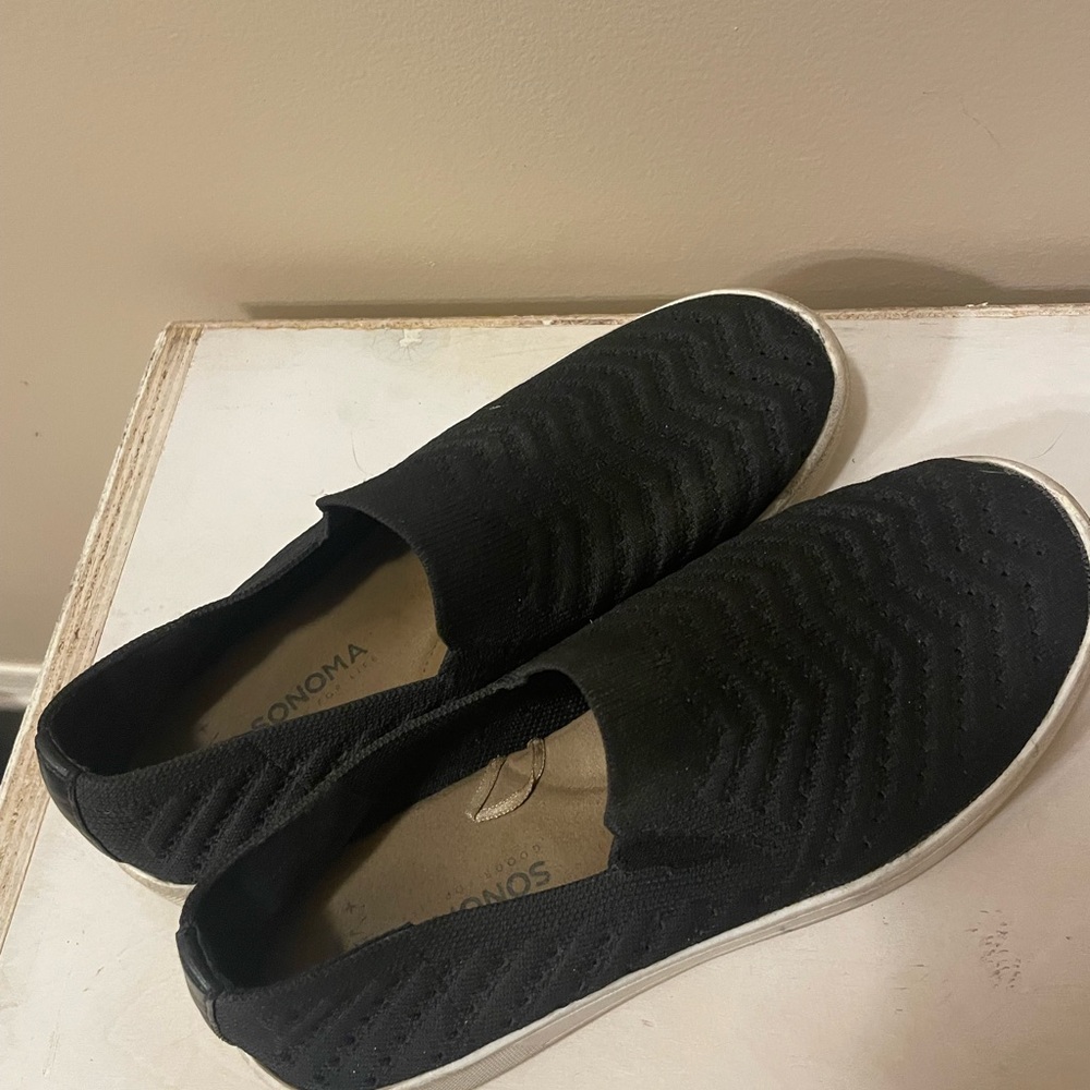 Sonoma Black Textured Slip-On Shoes